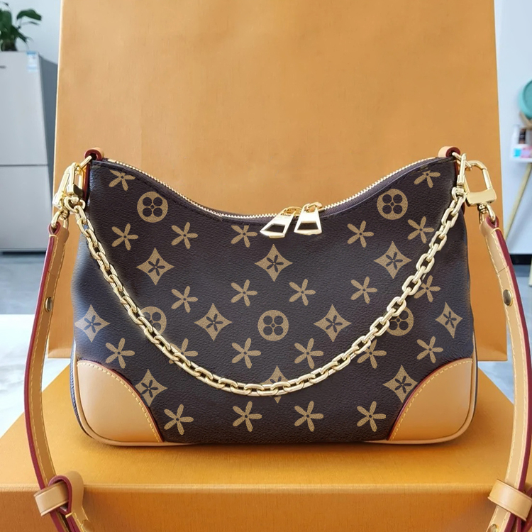 

M45832 embossing boulogne shoulder Bags retro pochette Women's mens weekend travel handbags louvis tote purses crossbody gold chain Luxury Designer clutch bag, Black