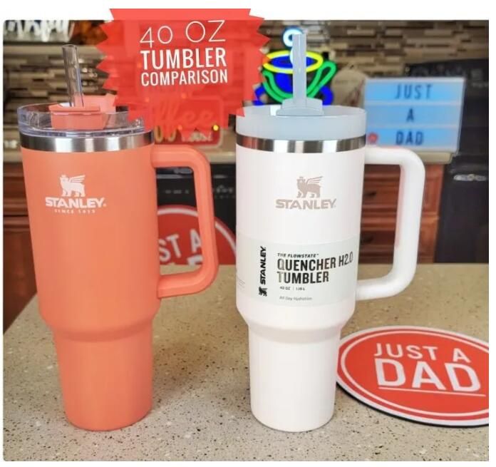 40oz Stanley Tumblers With Handle Car Mugs Insulated Tumbler With Lids and Straws Stainless Steel Coffee Tumbler Termos Cups with Logo-image-756979189