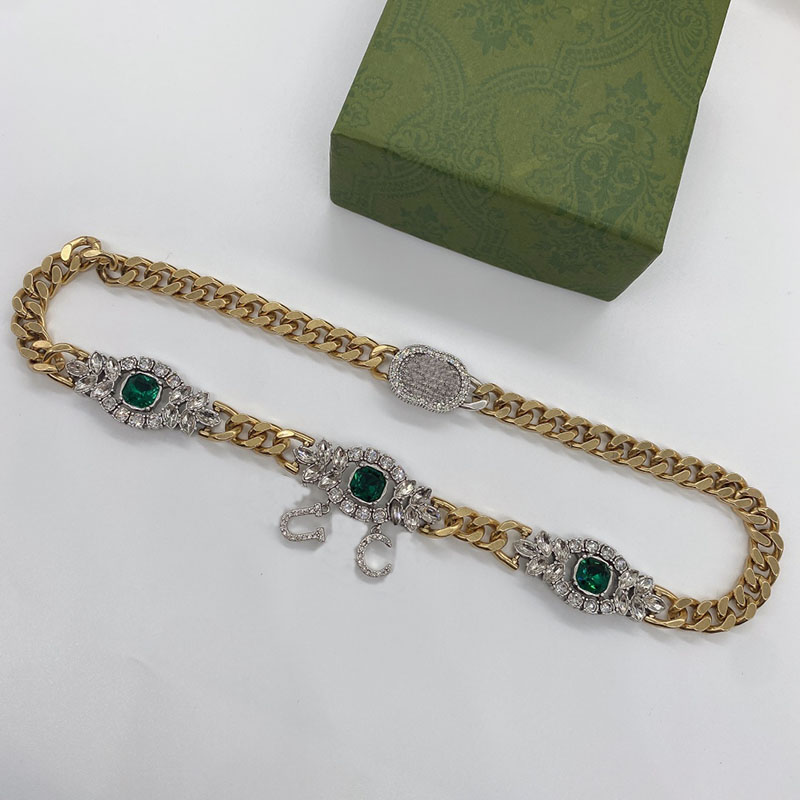 

2023 Vintage Necklace Jewlery Necklaces Designer For Women Color Diamond Collar Chain Fashion Luxury Jewelrys Accessories Iced Out Chain