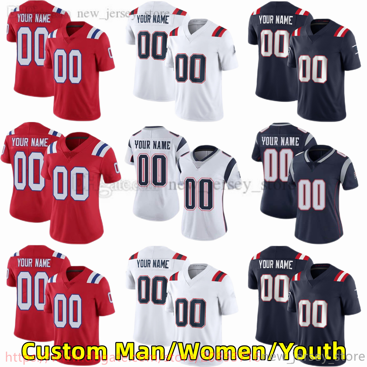 

Custom S-6XL NCAA Football Jersey Stitched 1 CamNewton 10 MacJones 11 JulianEdelman 54 DontaHightower 25 SonyMichel 81 JonnuSmith 9 MatthewJudon Jerseys, Youth only s-xxl
