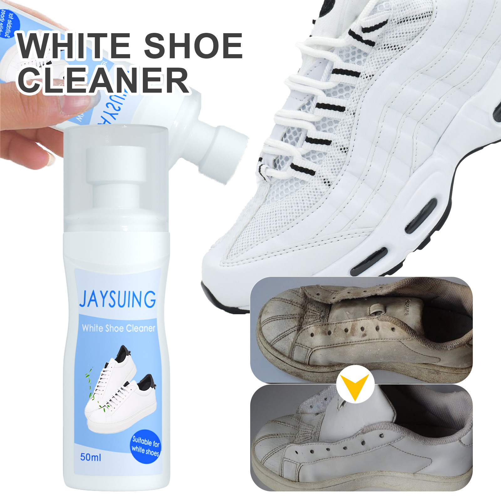 

Useful Accessories Rubber Shoes Cleaning Brush Long Lasting Shoe Cleaning Foam Brighting Shoe Washing Kit