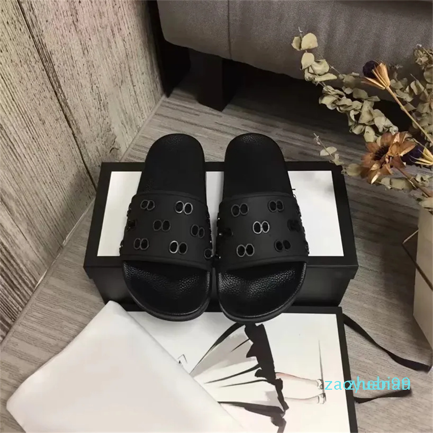

Mens Designers Slides Womens Slippers Fashion Slipper Leather Rubber Flats Sandals Summer Beach Shoes