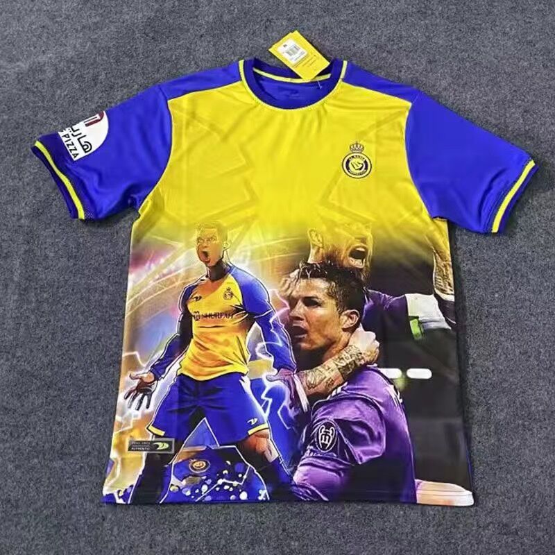 

Al Nassr FC Soccer Jerseys t shirt Ronaldo Home Yellow Away 23 24 CR7 Gonzalo Talisca Ghislain Konan Vincent Aboubakar Men Football Shiirt Al-Nassr FC KIDS WOMAN, Beige
