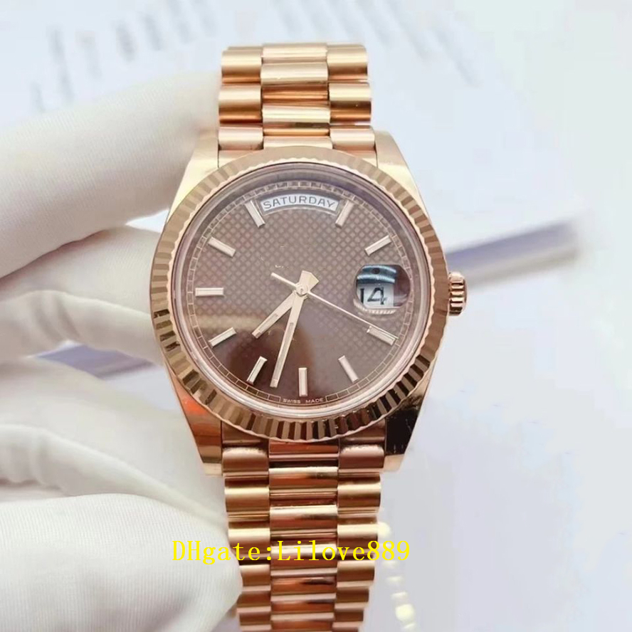 

Luxury Men Wristwatch High-End Top Quality Rose Gold Chocolate Baguettes Dial Sapphire Movement Mechanical 3235 Automatic Men Watches 2023 QC Check 40 MM, Box