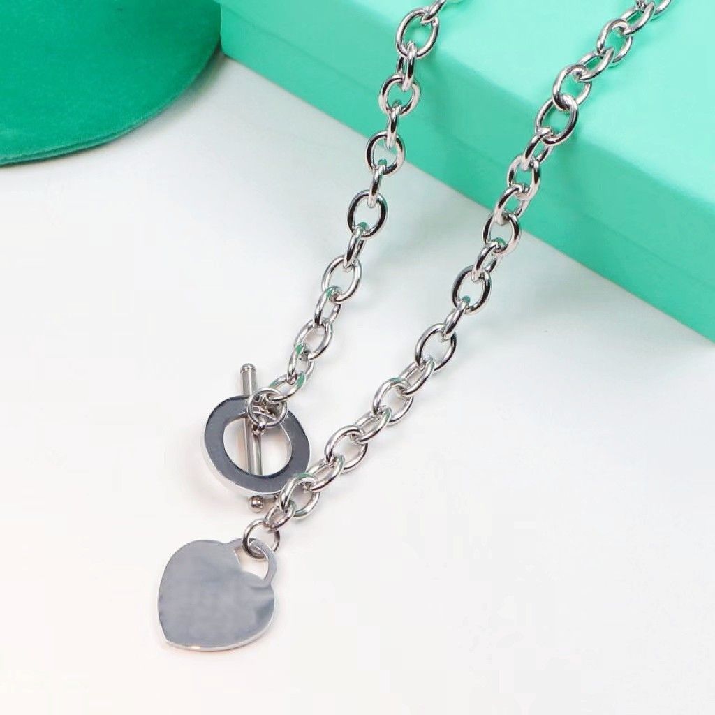 

tiffany Enamel Double Heart charms Lover Luxury Designer Necklaces Women Necklace Fashion Trendy Suspension love Pendants 925 silver Designer 214z