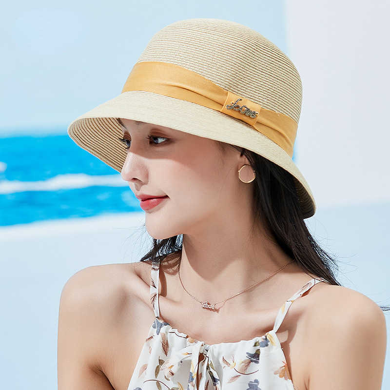 

HBP Shopping Wide Brim Hats Lady Travelling Show Chic Fedora High Quality Small Brim Straw Hat Fashion Beh Sun Cap Woman Foldable Bucket Hats P230327, Black