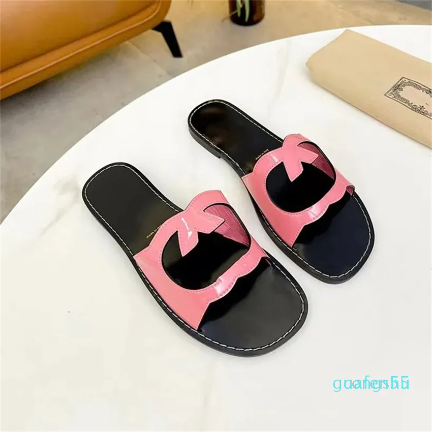 

runner Flat Slippers for women summer leather beach designer sandals large shoes sizes 35-43, 7#
