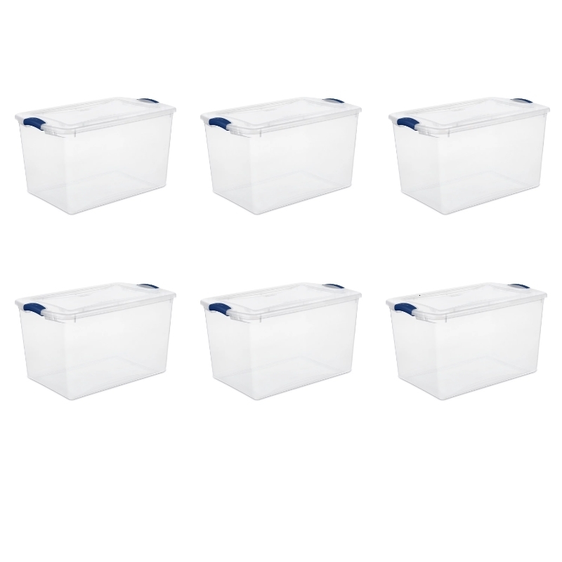 

Storage Boxes Bins Sterilite 6PCS 66 Quart Stadium Blue Plastic Clothes Large Set 230330, Sky blue