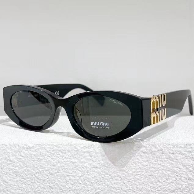 

Sunglasses Sunglasses Oval Frame Miu Sunglasses Radiation Resistant Personalized Retro Men's and Women's Glasses Panel Advanced High Beauty