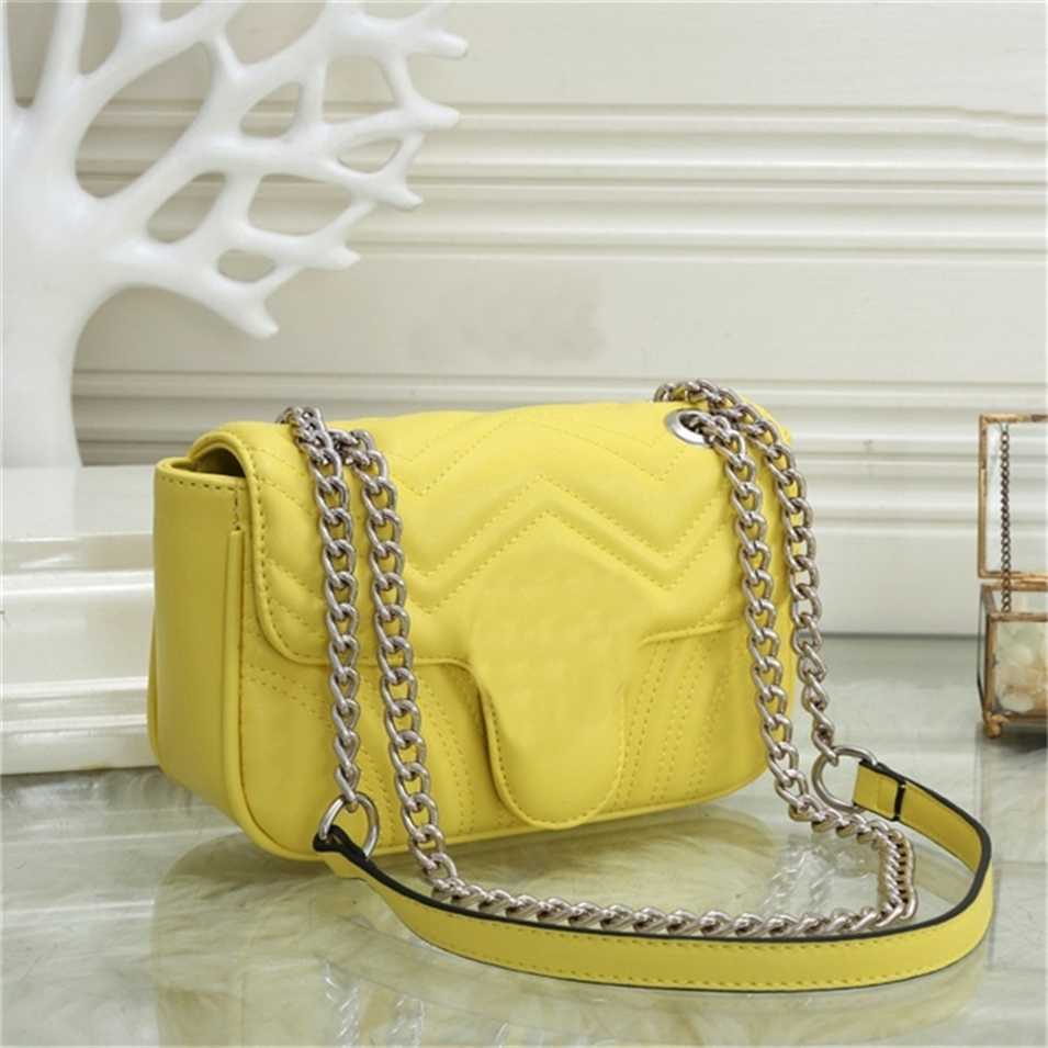 

2023 Designer bag Handbag chain macarone Messenger women's single 7725, Yellow8