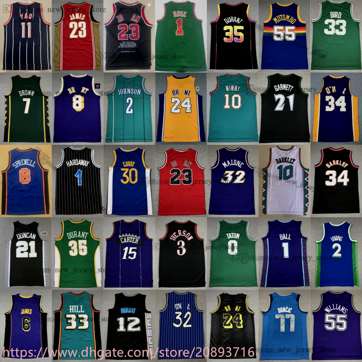 

Luka Doncic Jersey New Basketball Kevin Durant Kyrie Irving Ja Morant James Harden Paolo Banchero Mikal Bridges Allen Iverson Vince Carter McGrady Hardaway Rodman, Mitchellness jersey
