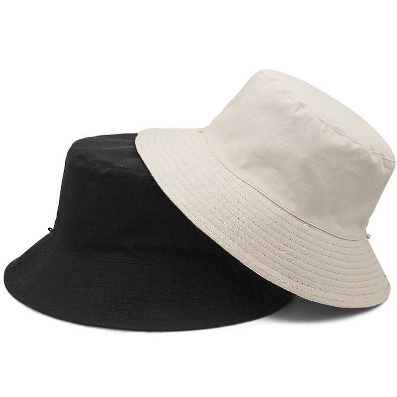 

HBP Head Wide Big Brim Hats Men Large Size Fisherman Hat Male Summer Two Sizes Wear Panama Cap Man Plus Size Cotton Bucket Hat 56-60cm 60-65cm P230327, Black blue