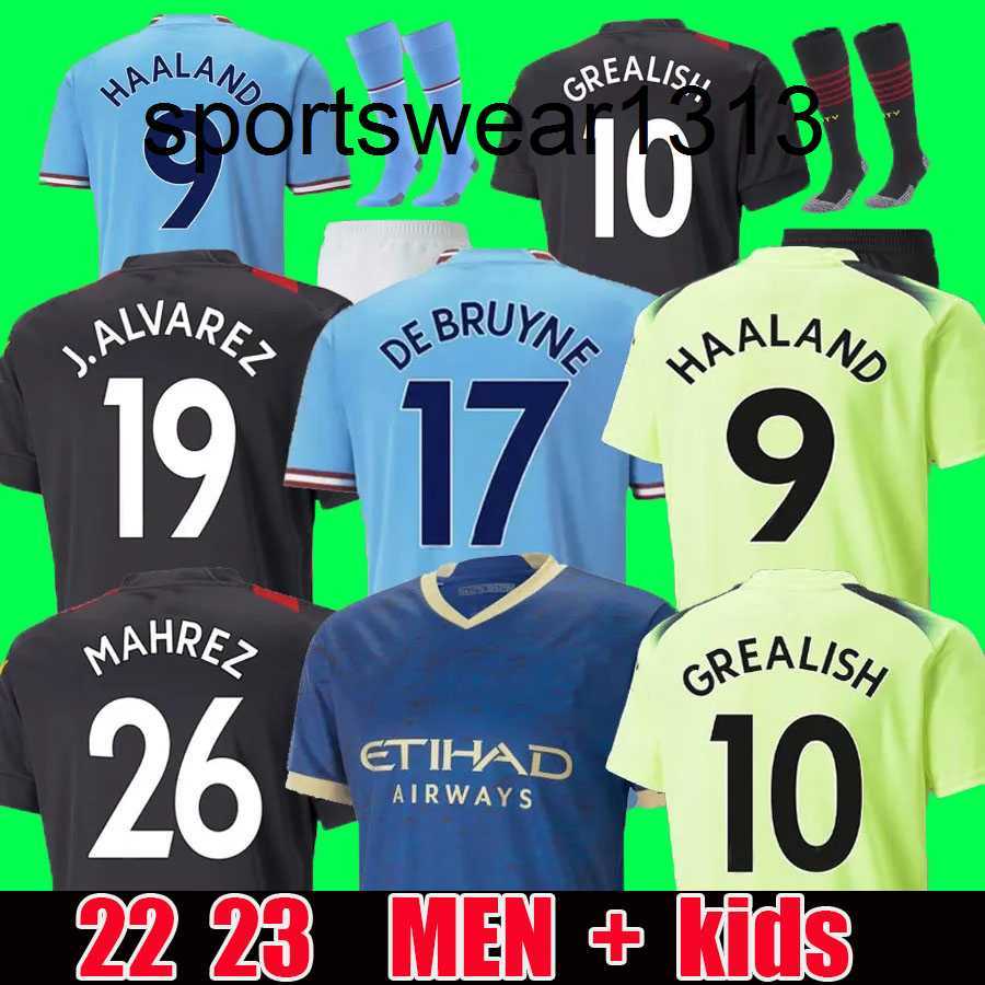 

22 23 HAALAND SOCCER JERSEYS GREALISH STERLING MANS CITIES MAHREZ fans player version DE BRUYNE FODEN 2022 2023 football tops shirt kids kit sets uniform Boys youth, 22 23 home adult ucl