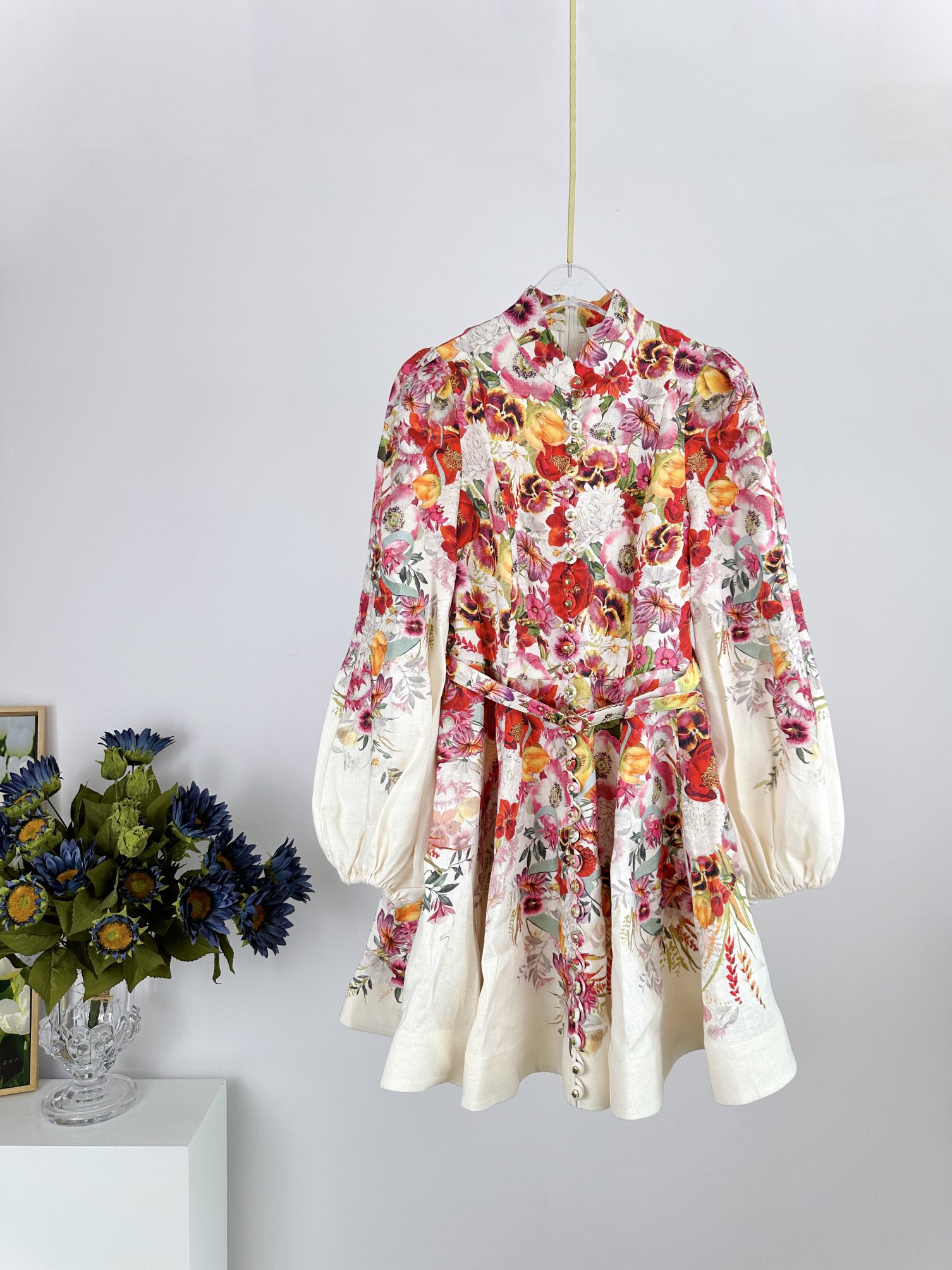 

Casual Dresses Women's Sweaters Australian Designer Designs red Ikat Flower Pattern Dress 011, Multi