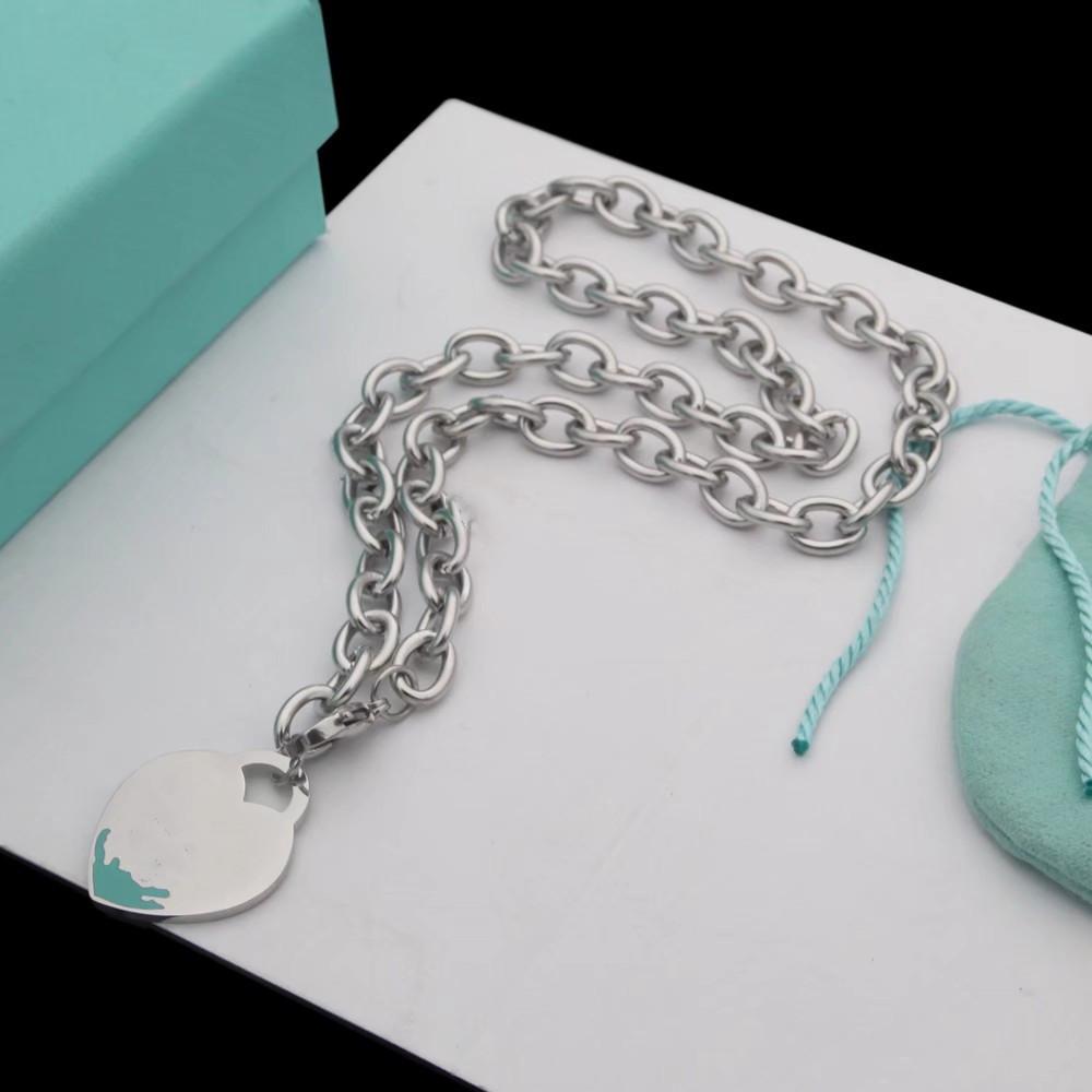 

tiffany Heart shaped necklace with designer bracelet Sets Luxury women's fashion suit Brand jewelry 3-color with packaging box Social gathering gifts