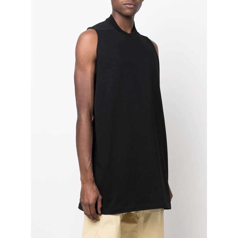 

2023Fashion Brand Rick Sleeveless Men Tank Tops Owens Tags Oversized Crew Neck Cotton Sweat Absorbing Casual Tank Top, Black