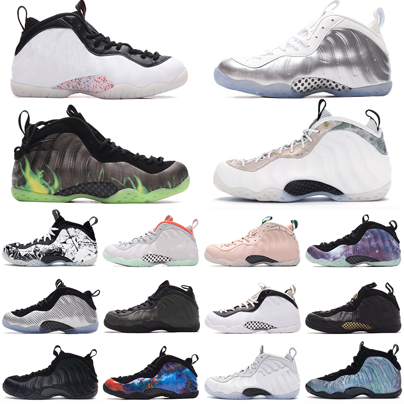 

foamposite one penny hardaway foamposites basketball shoes breathable Anthracite Chrome White Island Green Pure Platinum mens trainers outdoor sneakers, #8