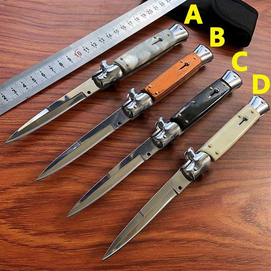 

New 9 Inch US Italian Style Automatic Knife 440C Mirror Blade Stiletto Mafia Single Action Tactical EDC Tool Pocket Survival Auto 310D