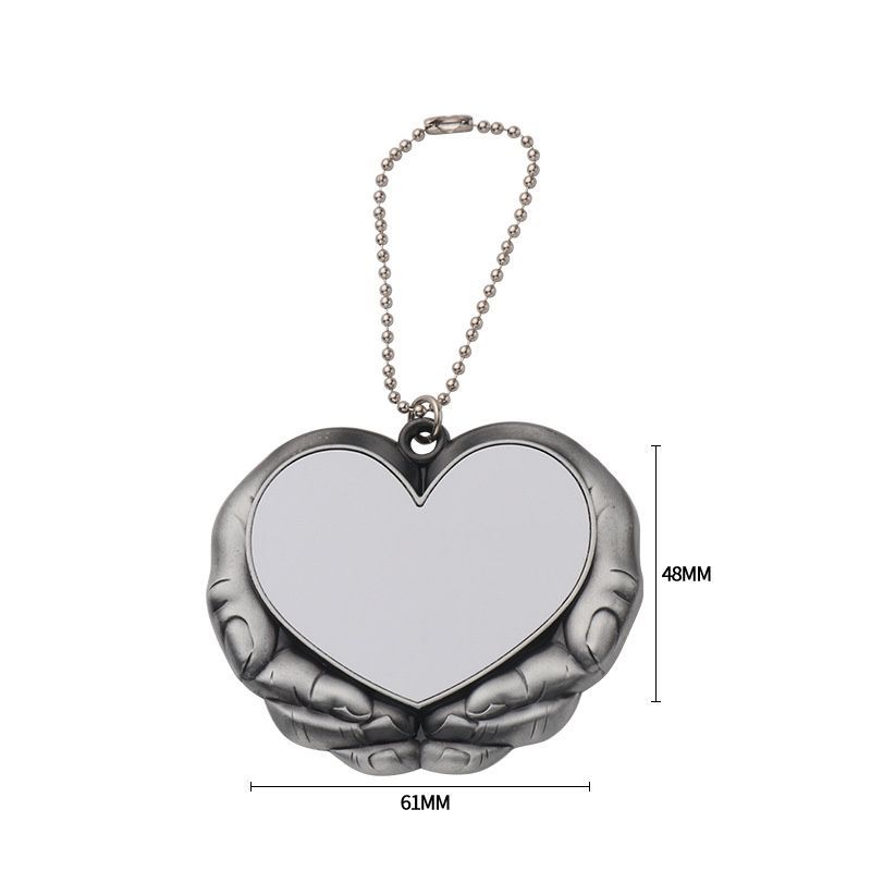 Sublimation Car Charm Pendants Party Favor Valentine`s Day Ornament Heart in Hands Blanks for Heat Press