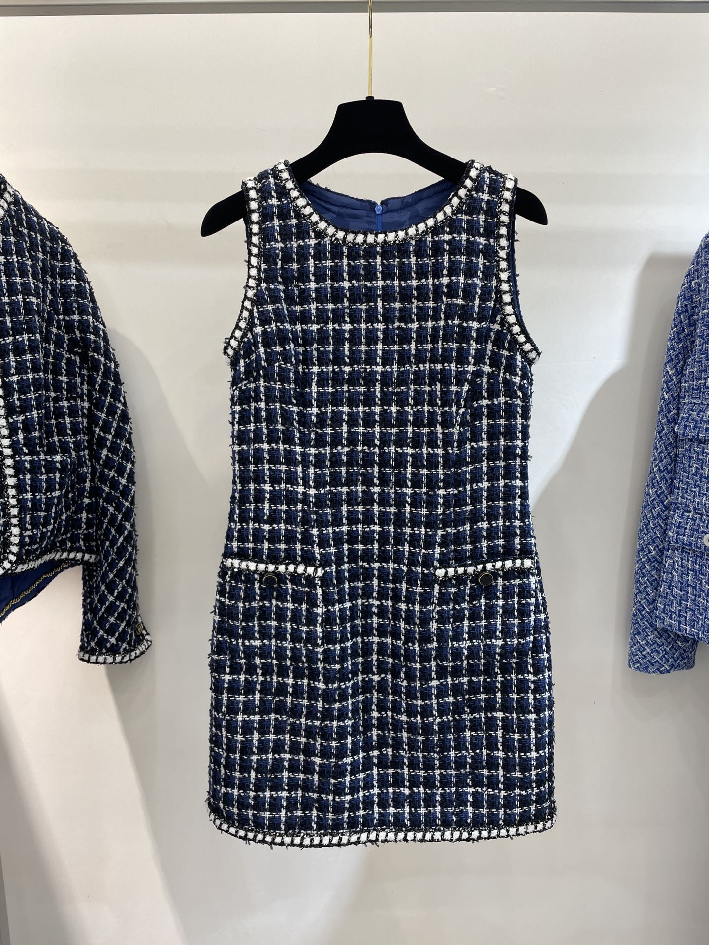 

Chan 2023 summer dresses for women new sexy Dresses dinner dress ladies Party Dresses designer fashion summer mini skirt logo top-grade tweed skirt birthday gift, Blue