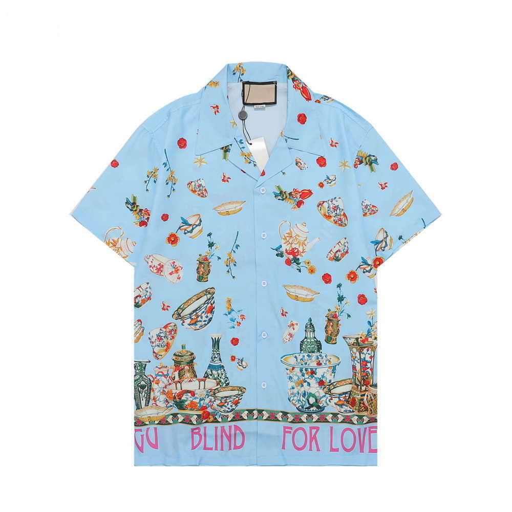 

Men's guccie Designers Bowling Shirts gg Flower Hawaiian silk gucci Business Casual Shirts Men Slim Fit Short Sleeve Dress Shirt M-3XL, Customize