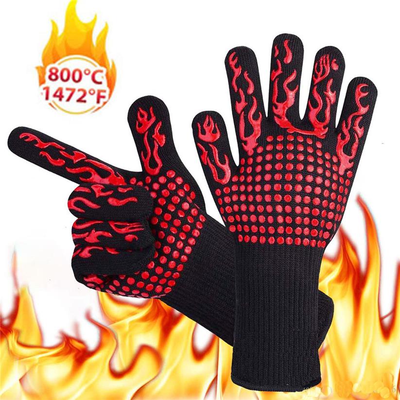 

500 Celsius Heat Resistant Gloves Great For Oven BBQ Baking Cooking Mitts In Insulated Silicone BBQ Gloves Kitchen Tastry Tools224L