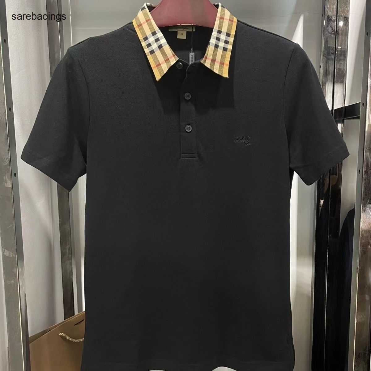 

Men's Polos Arder Shirt Burbery Family Hort Leeve Polo Men Ba Claic Hore Lapel Buine Caual Cotton Pwvt, White