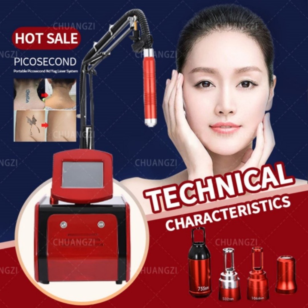 

2023 new Red 4 in 1 532 755 1320 1064nm Tattoo Removal Laser Eyebrow Trimming Pigment Machine Nd Yag beauty machine
