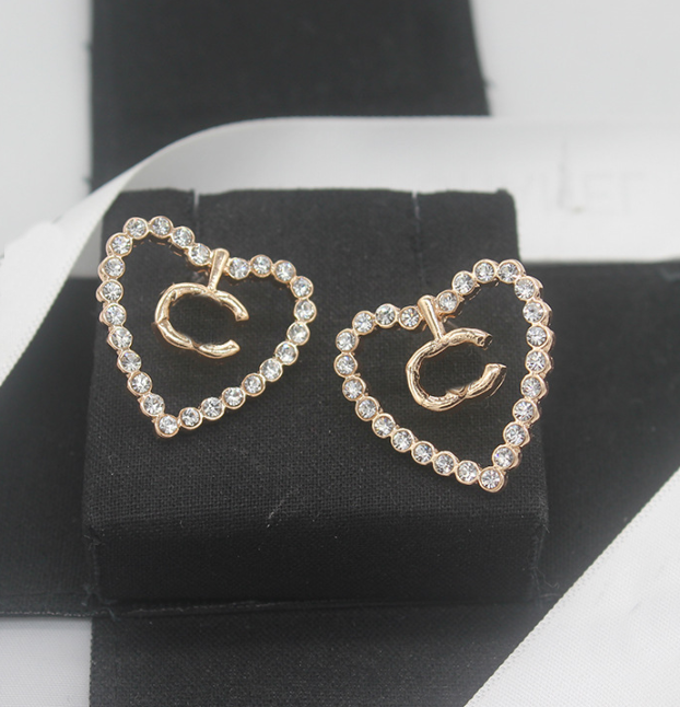 

23ss 20style Luxury Designers Long Letters Stud Copper 18K Gold Plated 925 Silver Geometric Women Circle Crystal Rhinestone Metal Earring Jewelry Gift