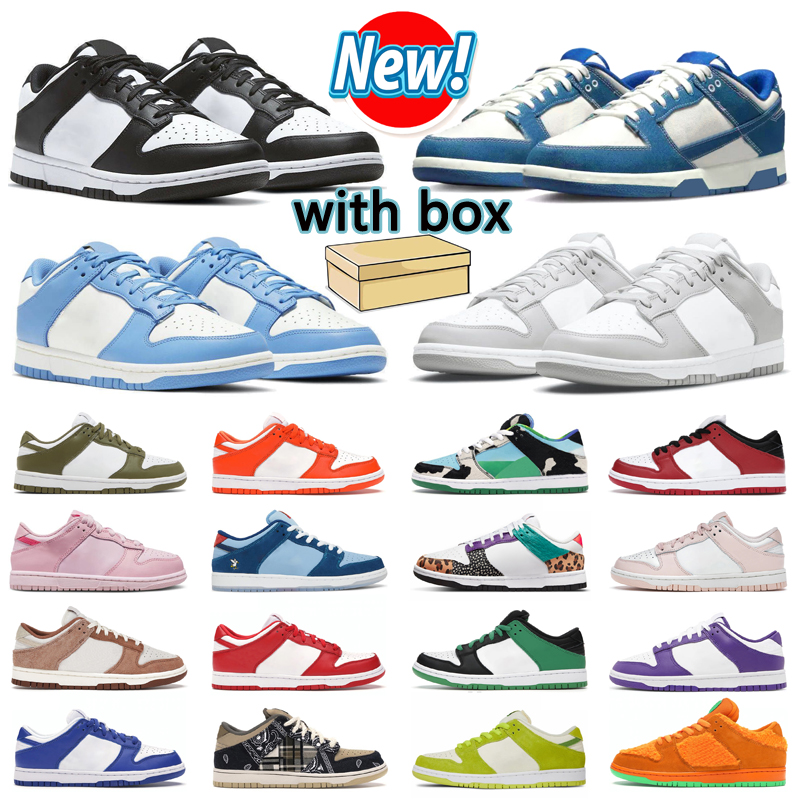 

designer running shoes with box for men women Reverse Panda White Black sb dunks low dunked lows Industrial Blue Grey Fog UNC Sail UCLA Mummy men trainers sneakers, Syracuse