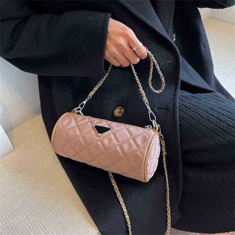 

2023 Designer bag Handbag 6ITL Super fire women women's Lingge chain messenger autumn and winter niche cylinder, Khaki4