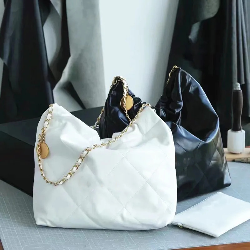

2023 new tote trash shopping bag luxury Womens designer purses channel chain travel handbags totes Genuine Leather Crossbody bags Large, medium, small, mini,4 sizes, Silver/silver hardware