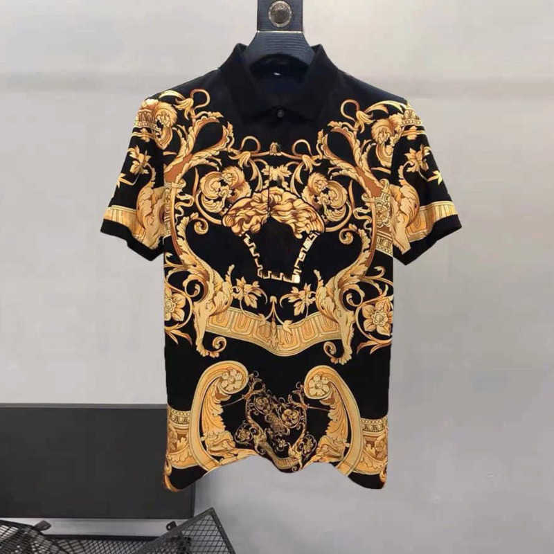 

Summer fashion Short Sleeve Polo Shirt Designer t Shirts Men Slim-fit Printed Pullover Tee Trend Half Sleeves Tshirt, White1