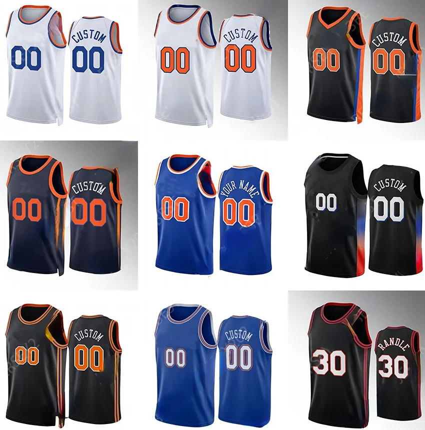 

Custom RJ Barrett Basketball Jersey 30 Jalen Brunson 7 Julius Randle Mitchell Robinson New Yorks Obi Toppin Knick Evan Fournier 9 Quickley Derrick 2023 City, Army green