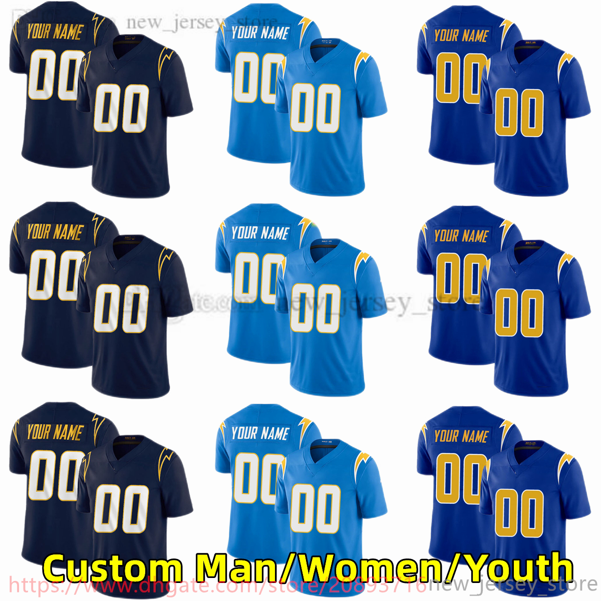 

Custom S-6XL NCAA Football Jersey Stitched 10 JustinHerbert 52 KhalilMack 13 KeenanAllen 30 AustinEkeler 3 DerwinJames Jr 97 JoeyBosa, Men only s-6xl