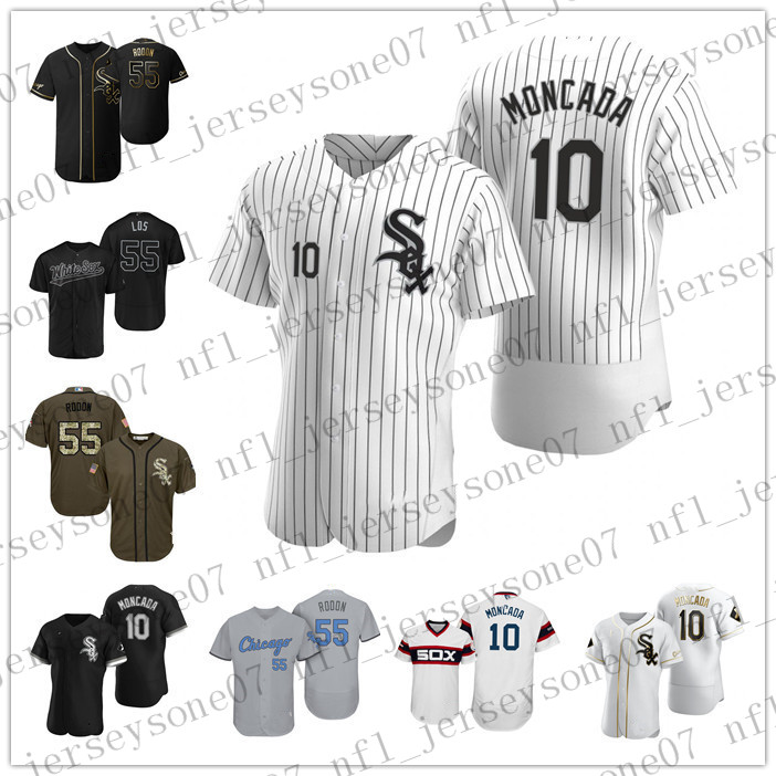 

Custom Mens women youth Chicago''White Sox''55 Carlos Rodon 10 Yoan Moncada White grey black Authentic 2020 Home Jersey