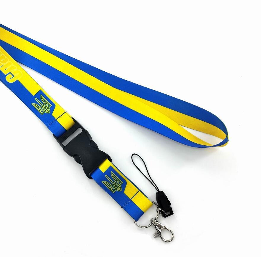 Designer Keychain Ukraine Lanyard Keychain Multifunction ID Card Badge Holder Camera USB Cell Phone Neck Strap Metal Key Ring dhgate-image-855201734