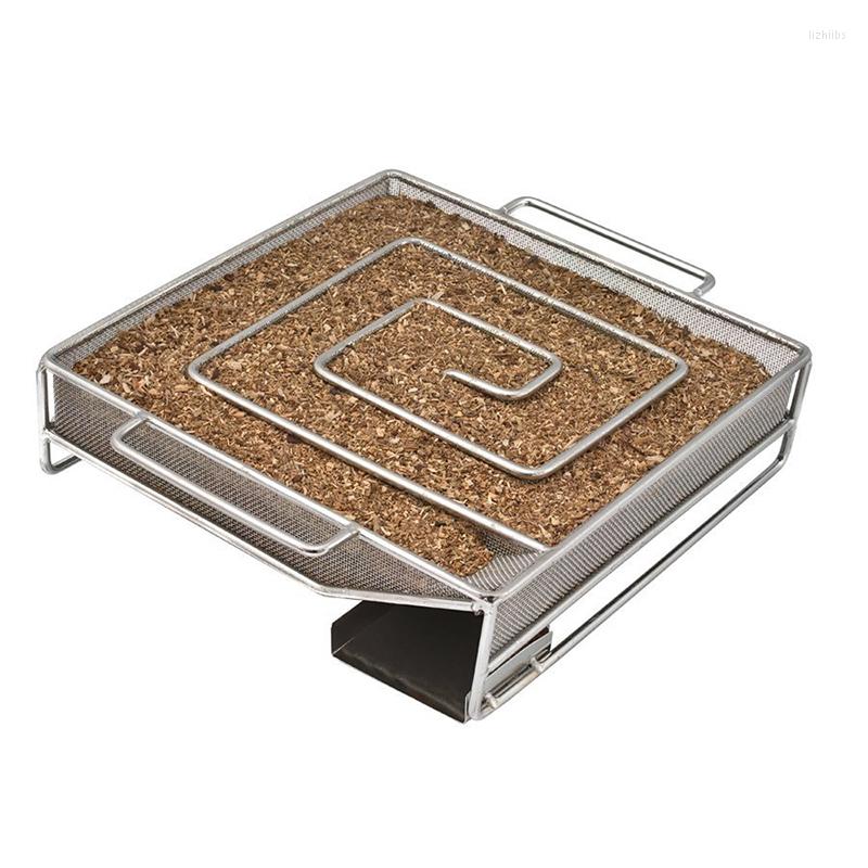 

Tools Cold Smoke Generator BBQ Accessories Steel Barbecue Grill Cooking Tool Smoker Salmon Bacon Fish Mini Apple Wood Chip Smoking Box, 250g wood chips
