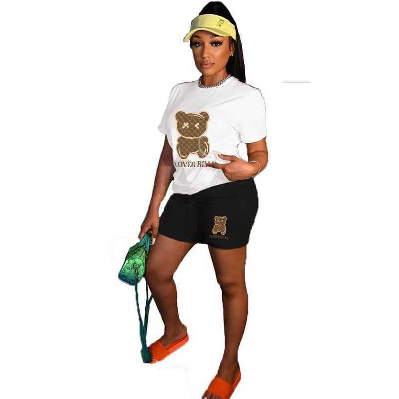 

Womens Designer Clothing Tracksuits Short Sleeve Two Piece Set Personalized Print Casual 2 Piece Outfits Plus Size 3xl 4xl 5xl, Black