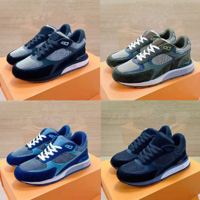 

2023 Mens Run Away Sneaker Suede Canvas Platform Trainers Leather Printing Black Brown Lace Up Trainers Skate Sport Casual Shoes With Box Size 38-45 NO286