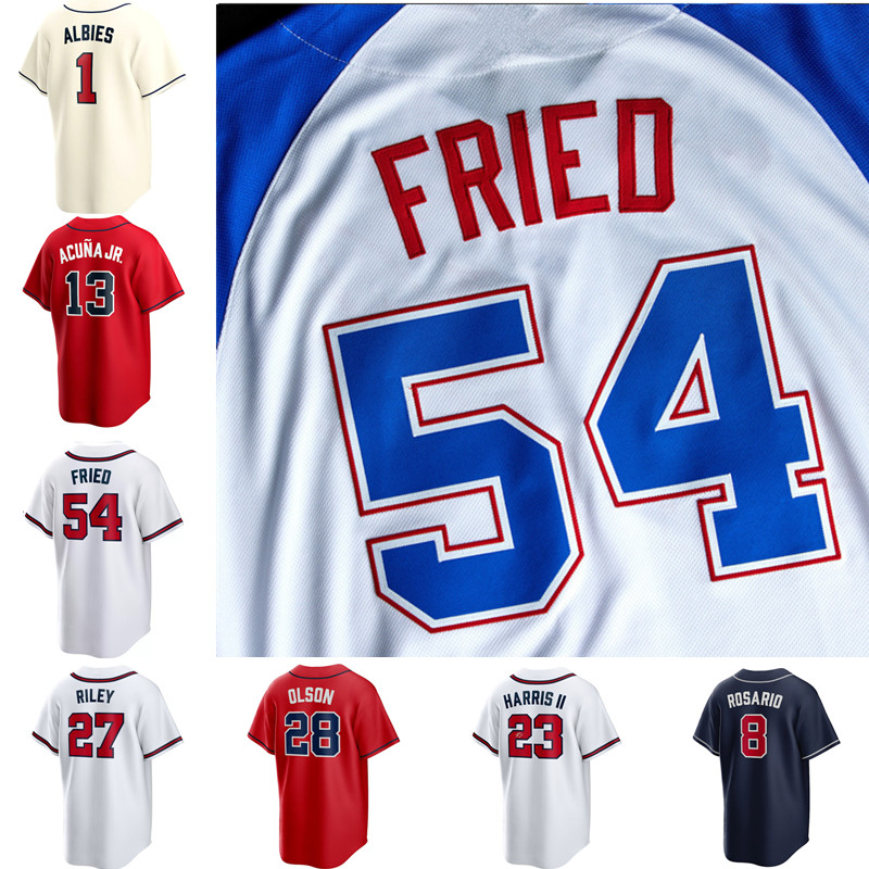 

2023 City Connect Baseball Jerseys Austin Riley Matt Olson Jersey Ronald Acuna Jr. Michael Harris Vaughn Grissom Tyler Matzek Ozzie Albies Max Fried Eddie Rosario, Men color 5