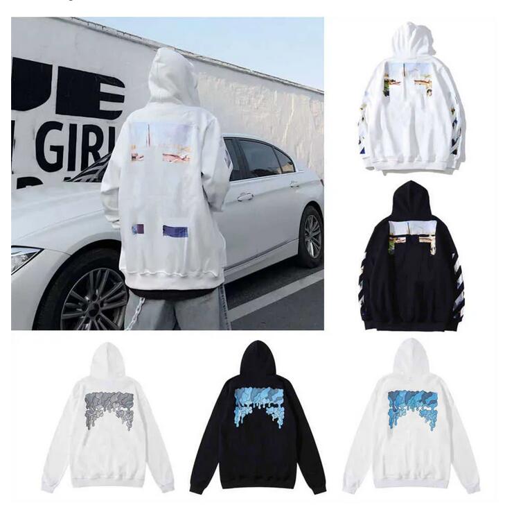 

Mens Loose Offs Hoodies High Quality Brand Classic Sweatshirts Hoodie Cotton Pullover Long Sleeved Back Oil Paint Arrow x Women Tops Hooded, Q1111