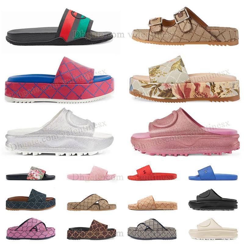 

Womans Slippers Famous Desginer Sandals Beach Thick Bottom Sandale Luxury Platform Alphabet Lady Pink Leather Flat Slides Luxury Flowers Sandles Man Flat Sandales, 02