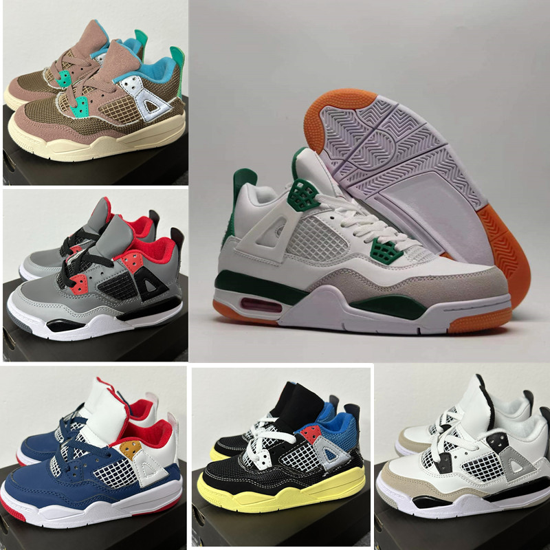 

TD 4S Infant Sneakers Kids Basketball Shoes SB 4Retro SP Pine Green Messy Room Infrared Youth Gradeschool Military Black Toddler Big Boy Girl Trainers Union LA, 10