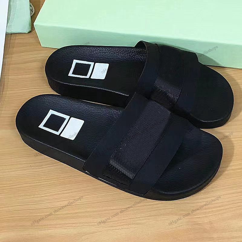 

Offs White Sandal Industrial Tape Sllides Designer Women Slides Leather Sandal Bom Dia Flat Mule Slipper Patent Canvas Beach Sandals Rubber Summer Flip Flops 09, Color #8