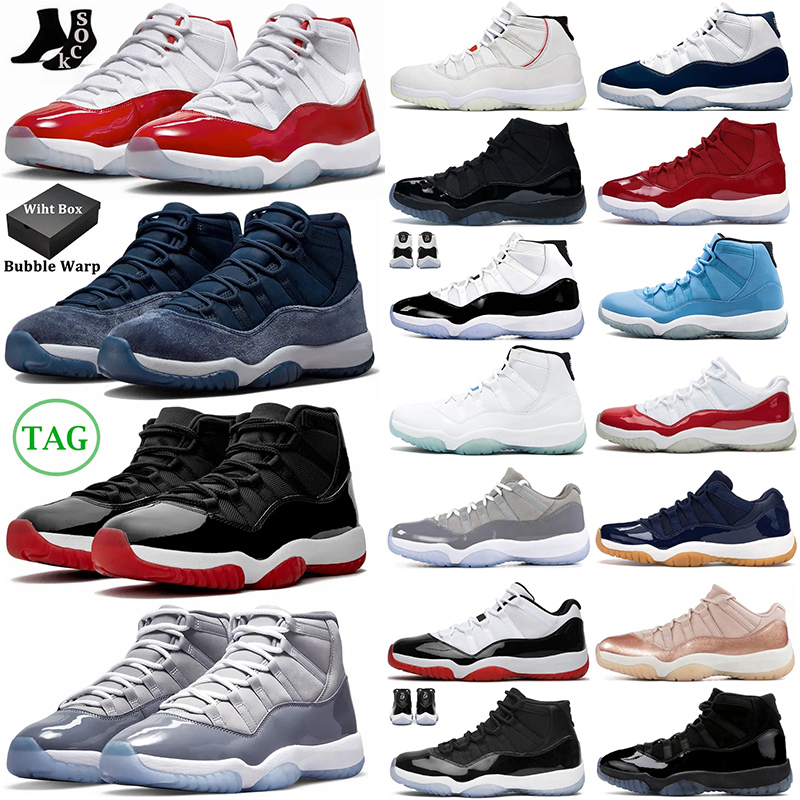 

Box With Cherry 11 Basketball Shoes Men Women Jumpman 11s Midnight Navy Cool Grey 25th Anniversary Bred Pure Violet Space Jam Mens Outdoor Trainers Sport Sneakers