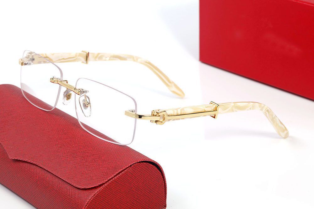 

Polarized Sunglasses Square Designer Sunglasses for Women Mens Buffalo Horn Carti Glasses UV Protection Acatate Resin Eyeglass Luxury Brand Eyeglasses 8 Color Box