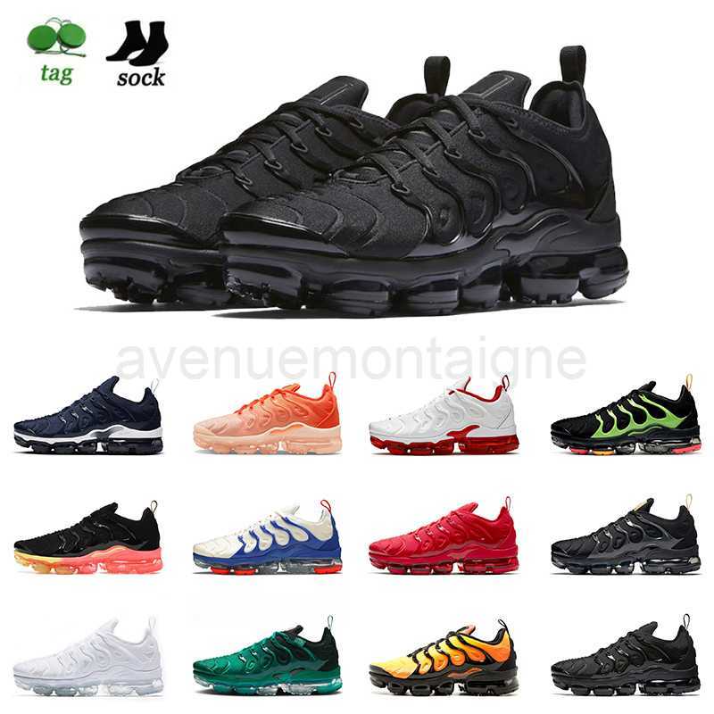 

New Quality TN Plus Triple Black Mens Women TNS Running Shoes Size 47 Royal Atlanta White Tennis Ball Dark Russet Griffey Off Tnplus Jogging Sneakers With Socks, C31 suman 40-47