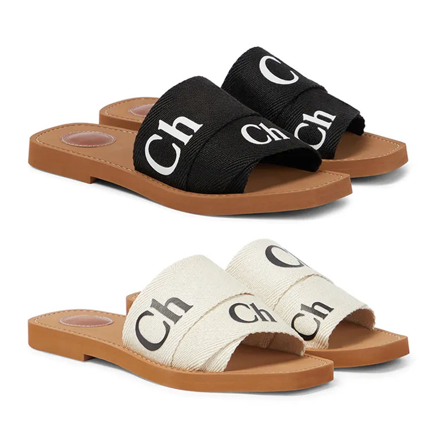 

Designer Shoes Woody Sandals Women Slides Luxury Slippers Flat Mule TOPDESIGNERS020, Box