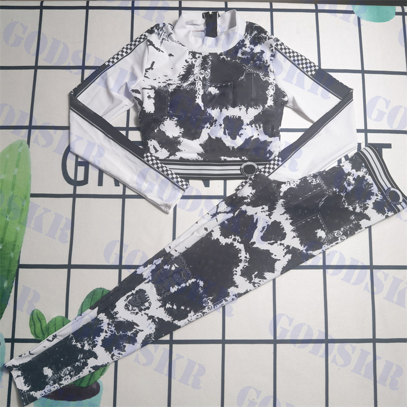 

Designer Womens Outfit Fashion Letter Swimsuit Long Sleeved Swimwear Trousers Two Piece Set, Please contact me real pic